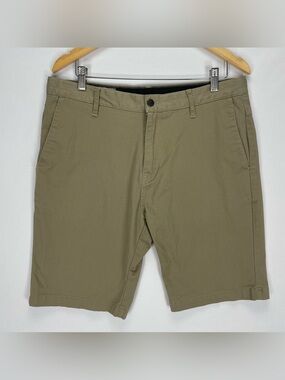 Volcom Corpo Class Shorts Men’s 33 Tan Brown Chino Flat Front Canvas 10” Inseam